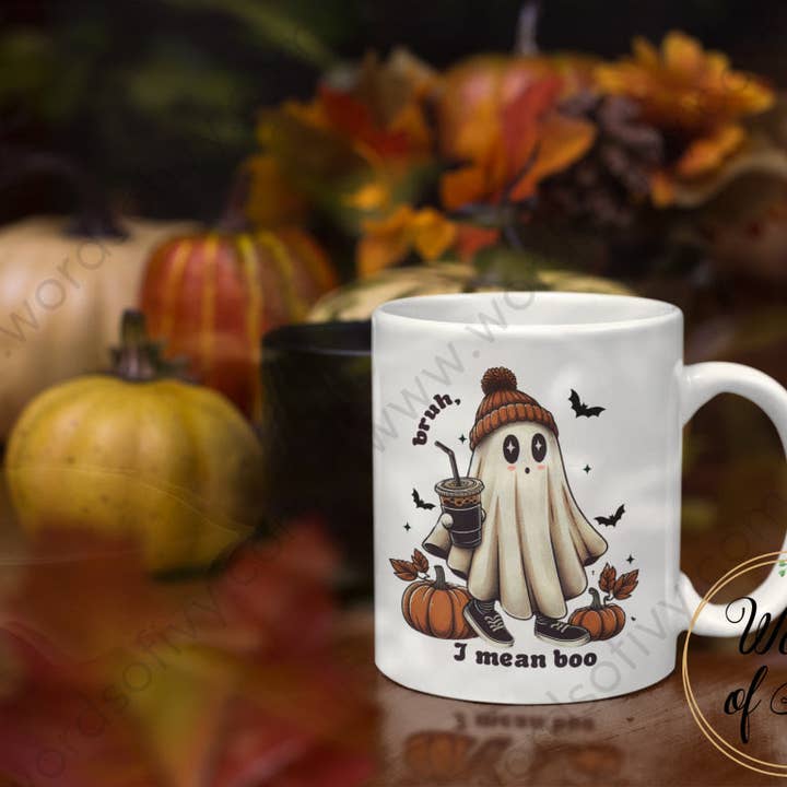 Kaffemugg - Halloween Jag menar boo Ghost för wholesale av Words of Ivy