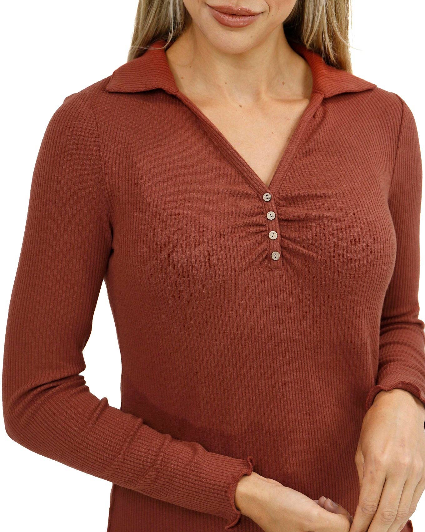 Épices au gingembre Haut côtelé Macy Day en épice de gingembre en vente sur Faire7