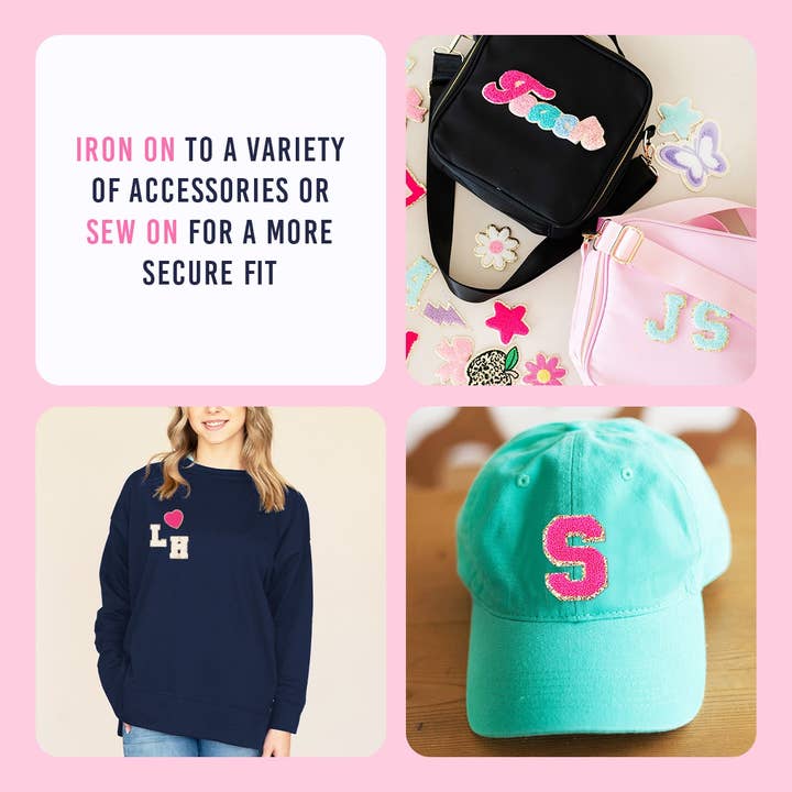 Viv&Lou - Wholesale Patch - Hot Pink Varsity Letter Patch