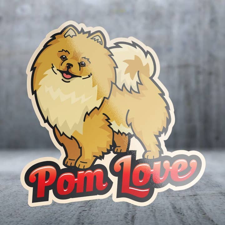Amor de Lulu da Pomerânia - Autocolante por atacado de Two Feet Treats