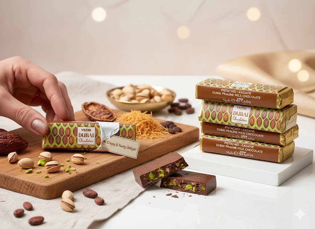 Aladdin - Wholesale Chocolate Bar - Dubai Chocolate Bar 37g Pistachio Praline Halal Turkish3