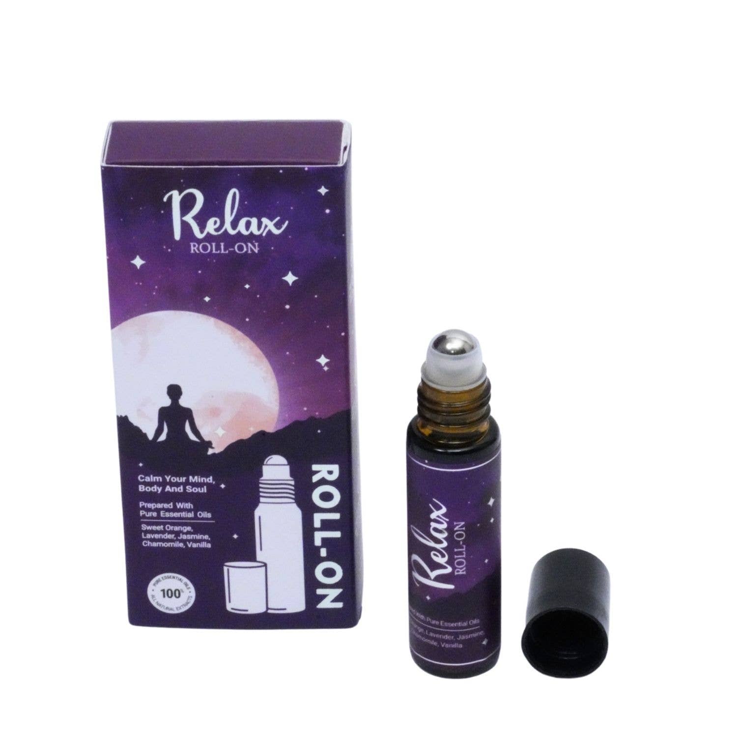 R. Expo/Song of India - Wholesale Essential Oil Roll-On - Relax Roll-On Display of 8 bottles2