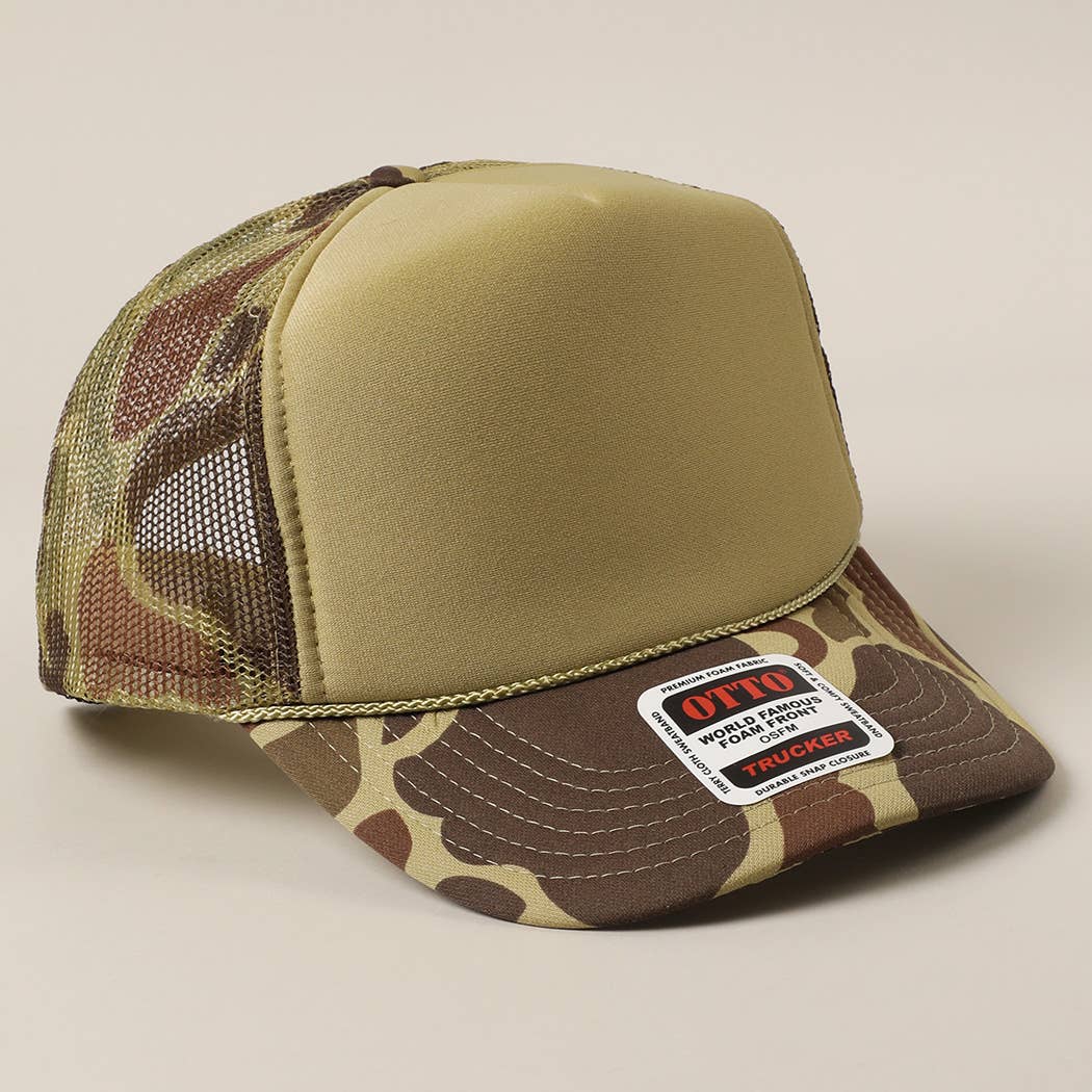 Fashion City - Wholesale Trucker Hat - Unisex - Solid Color OTTO 5-Panel Foam Mesh Back Trucker Hat33