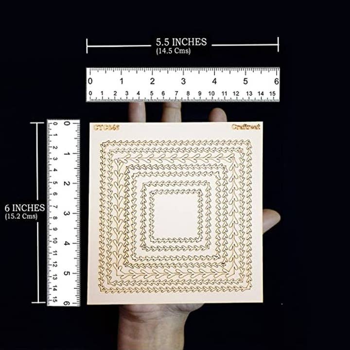 CrafTreat - Wholesale Craft supplies - CrafTreat Nested Square Wreath Laser Cut Chipboard 5.5x61