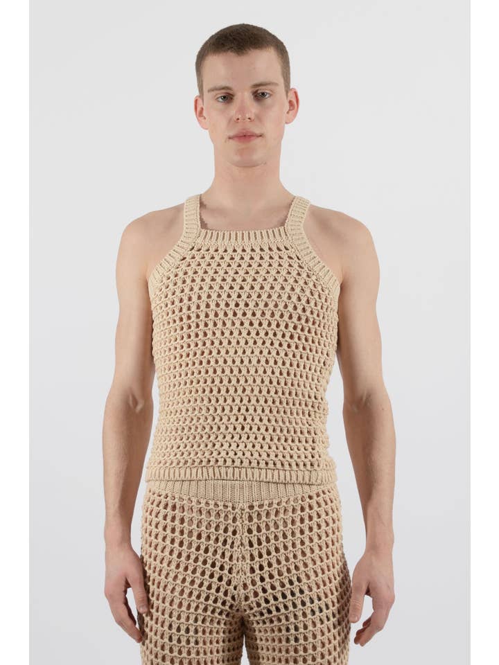 Beige Pointelle Loop Top for wholesale on Faire