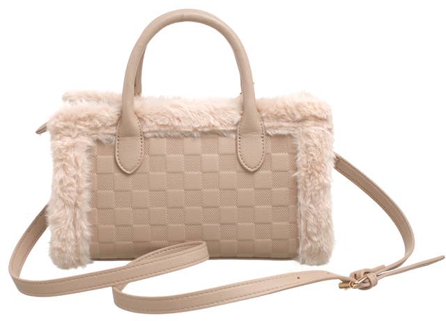 Bessie London - Wholesale Top Handle Bag - Women's - TEDDY FURRY BARREL BAG8