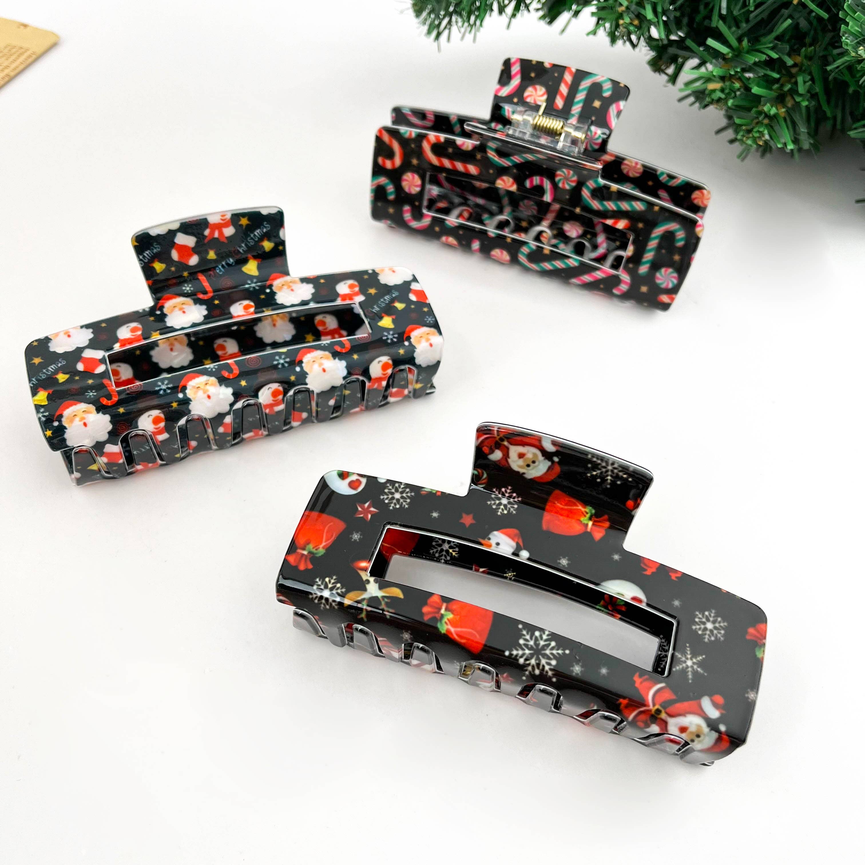 TheDivaSoap - Wholesale Hair Clip - Women's - Christmas Series Rectangular Hair Claw Clips13