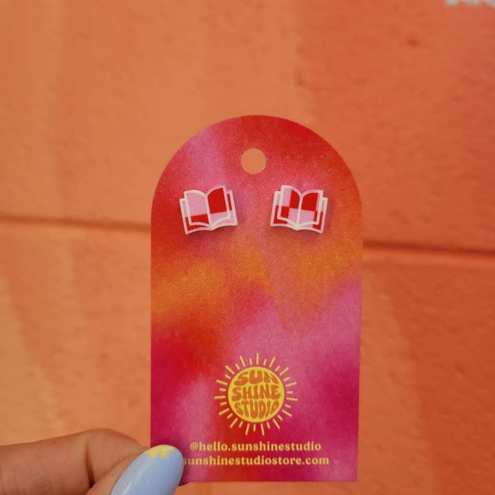 Sunshine Studio - Wholesale Stud/Post Earrings - Open Book Tiny Stud Earrings7