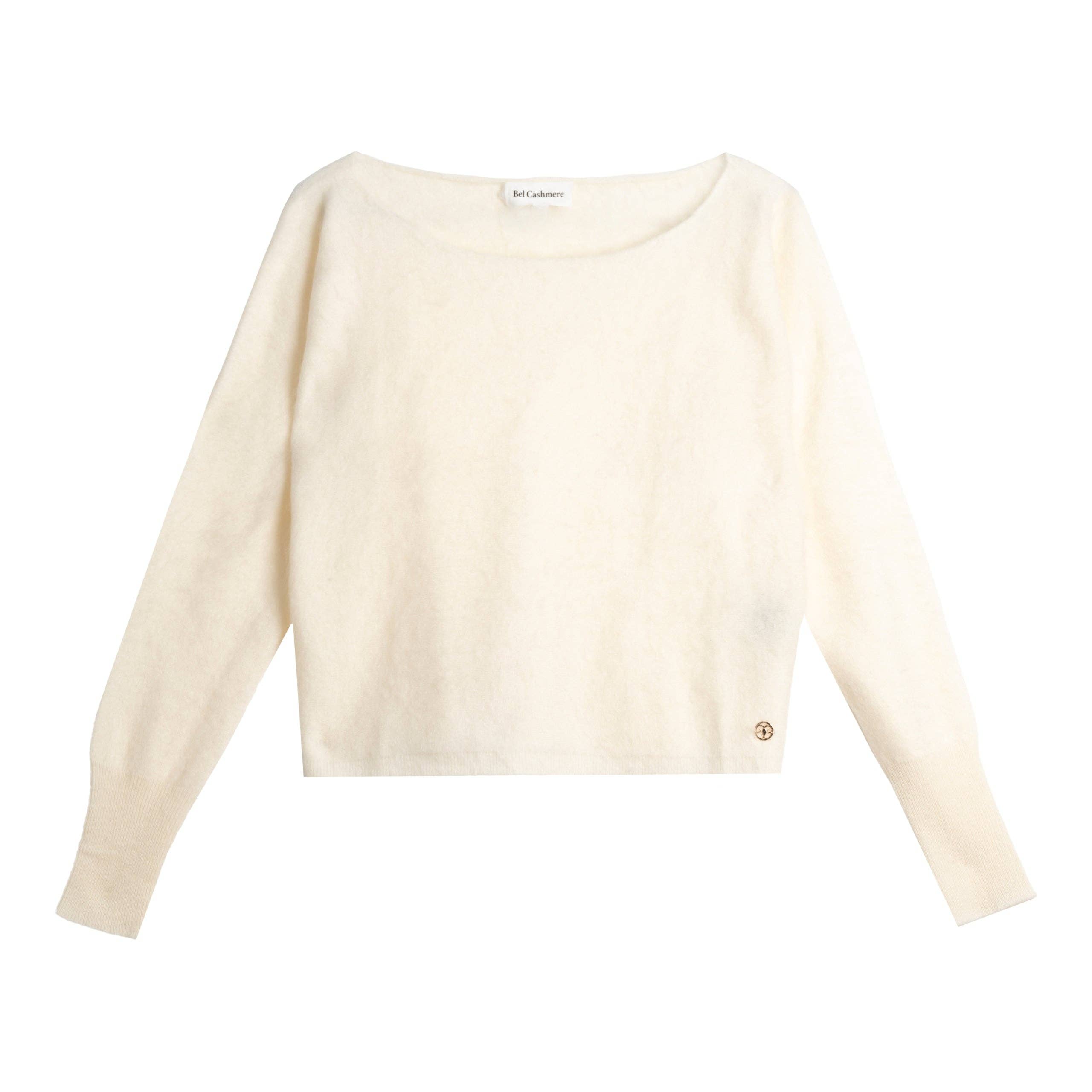 Bel Cashmere S.C. – Sweatshirt - Mulher por atacado – Jersey Claudia brushed branco1