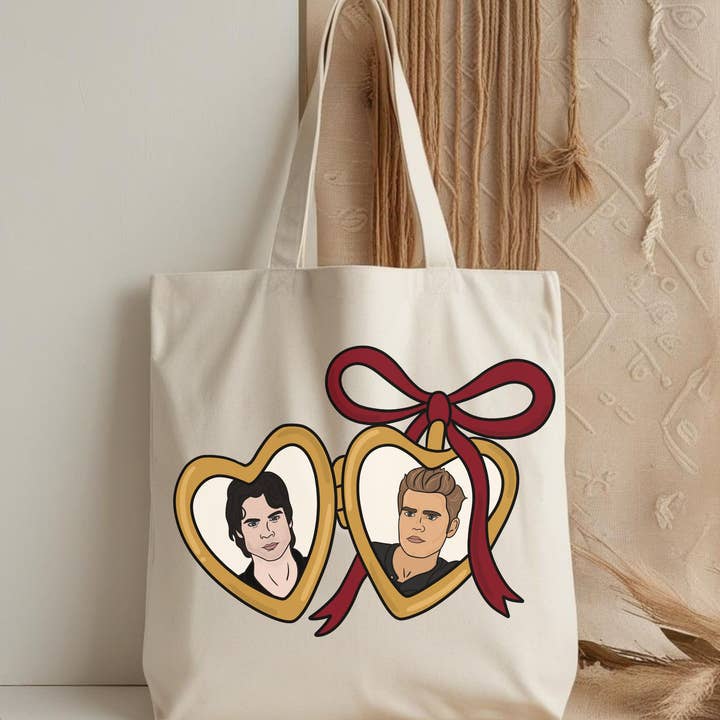 The Vampire Diaries Salvatore Brothers Locket Tote Bag and other Purchase Wholesale vampire diaries. Free Returns & Net 60 Terms on Faire trending on Faire.