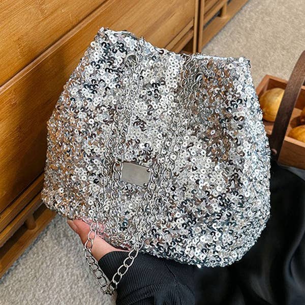 Plush Looks - Wholesale Crossbody Bag - Women's - Chains Drawstring Sequined Bags Crossbody Bags Handbags2