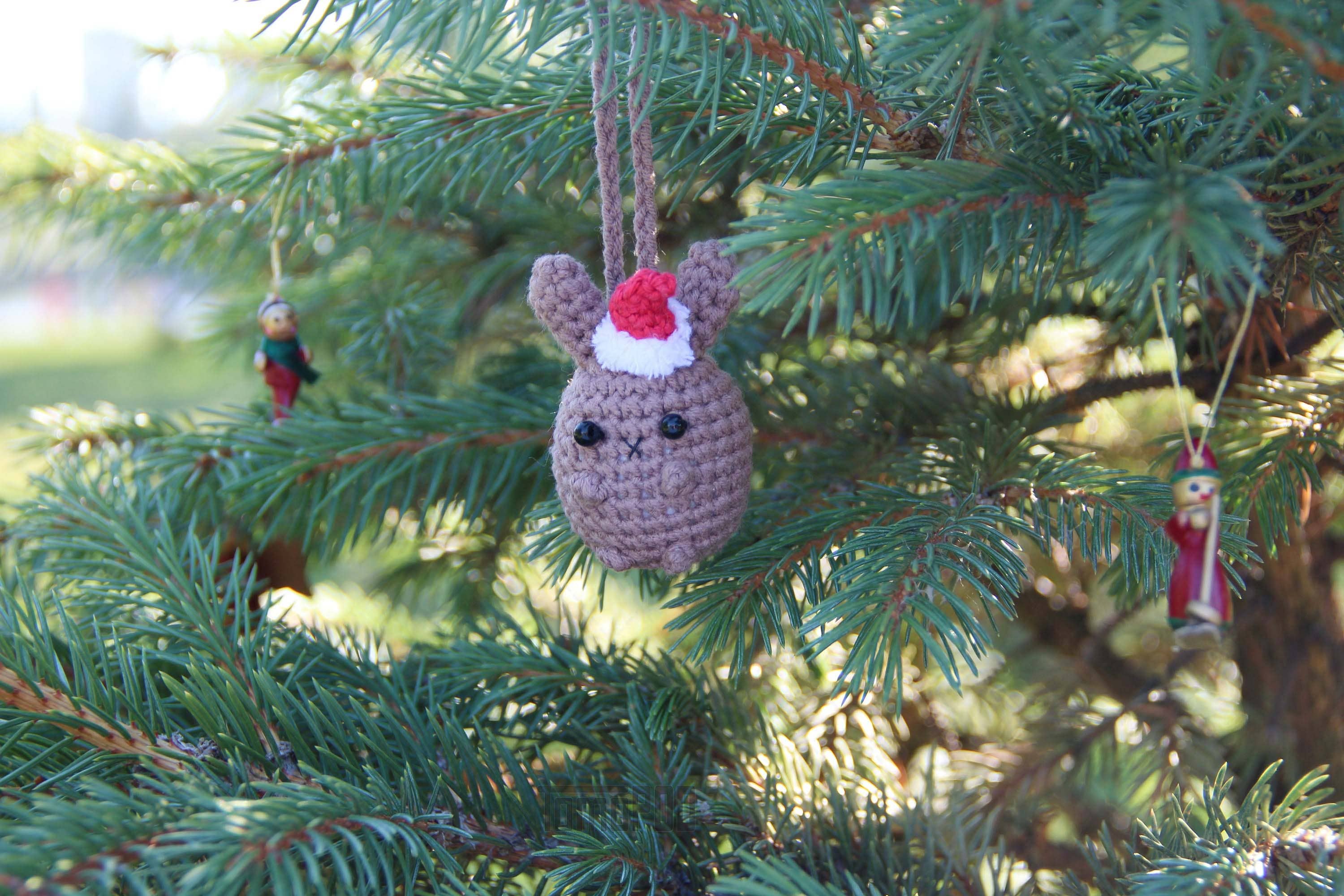 TOMOPOD LLC - Vente Objets de décoration - Miroir de voiture en crochet à suspendre en forme de lapin, décoration de sapin de Noël6