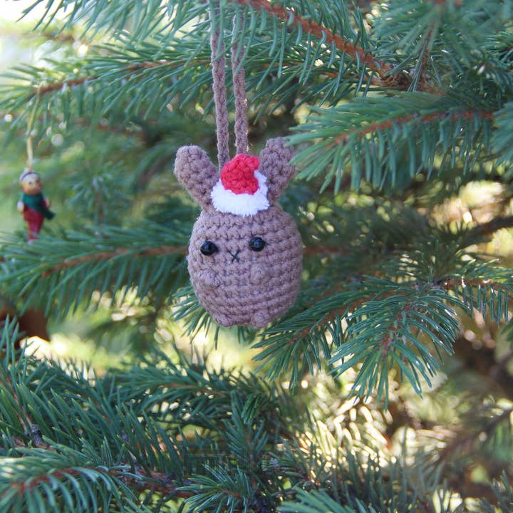 TOMOPOD LLC - Vente Objets de décoration - Miroir de voiture en crochet à suspendre en forme de lapin, décoration de sapin de Noël6