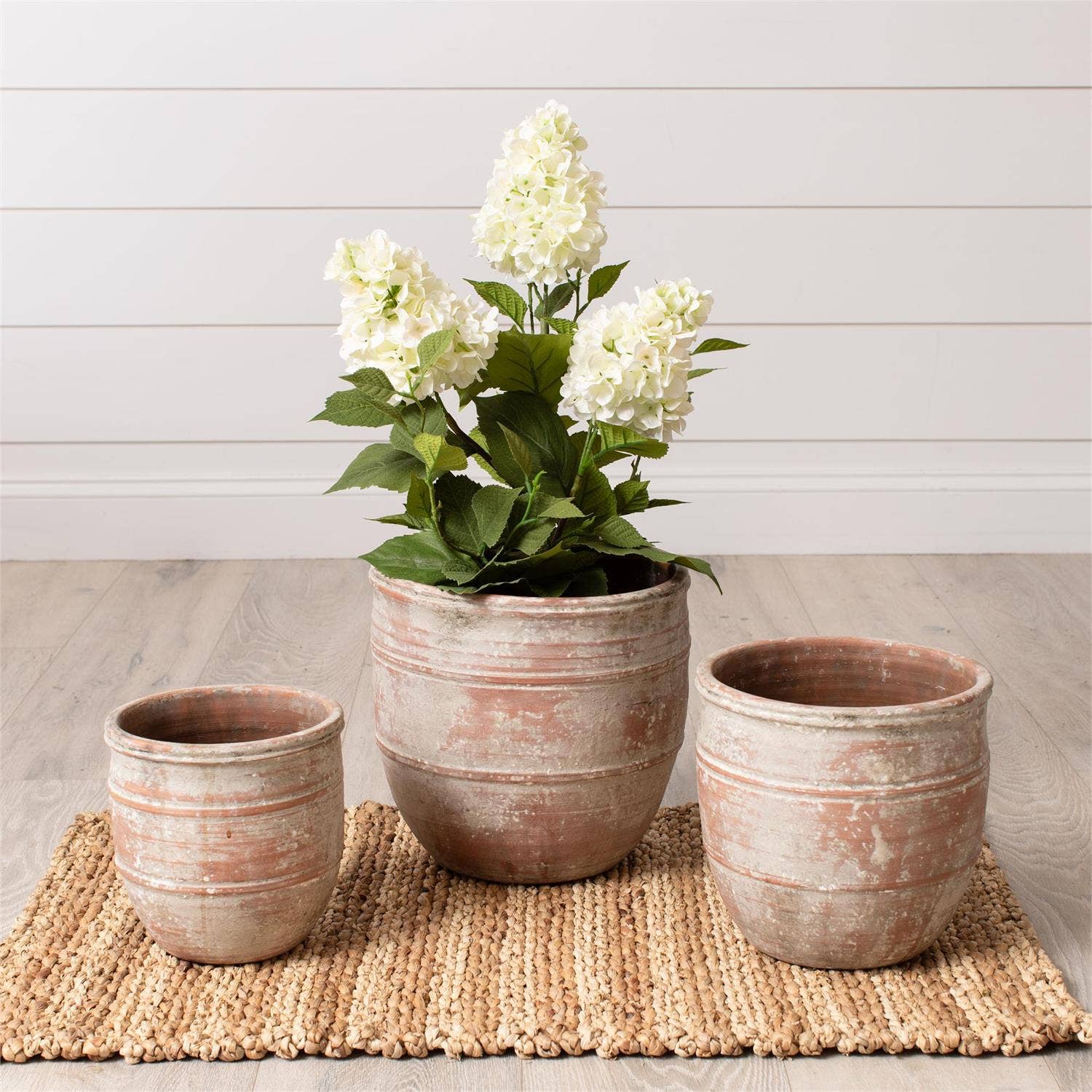 Audrey's Home & Gift – wholesale Plant pot – Planter - Weathered Terra Cotta Finish (Set Of 03)1