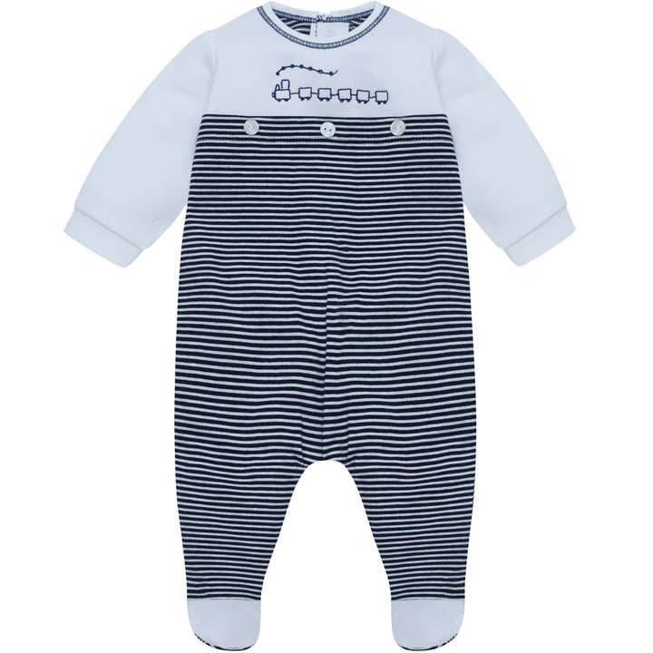Lincoln Pojkar Marinrand & Tågdetalj Babygrow för wholesale av Emile Et Rose