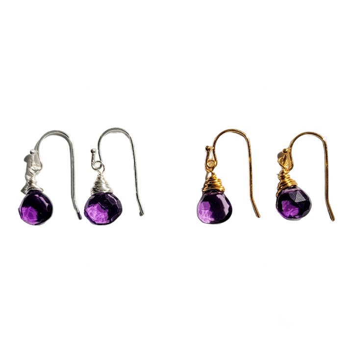 Boucles d'oreilles améthyste pour la vente par MINU Jewels