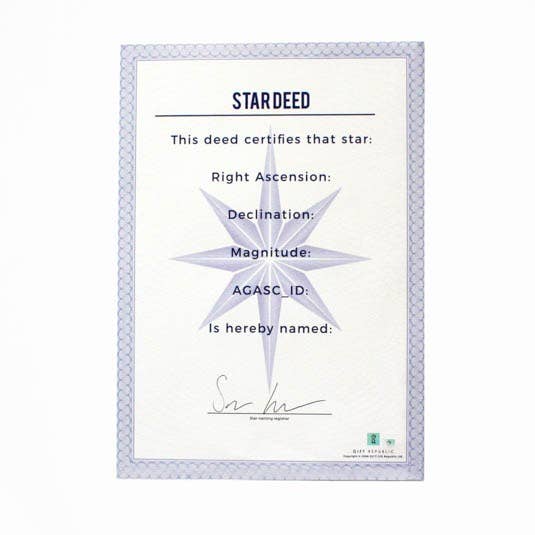 Gift Republic - Wholesale Gag Gift/Novelty Gift - Name a Star