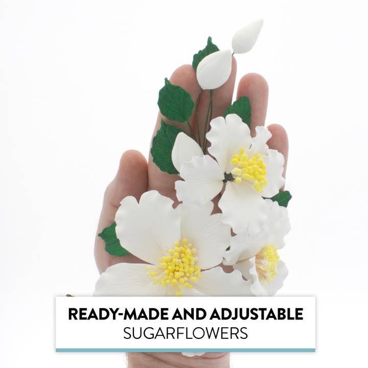 Global Sugar Art – wholesale Artificial flowers – Orchid Sugar Cake Flowers, Camellia Orchid Spray, by Global Sugar Art, White2