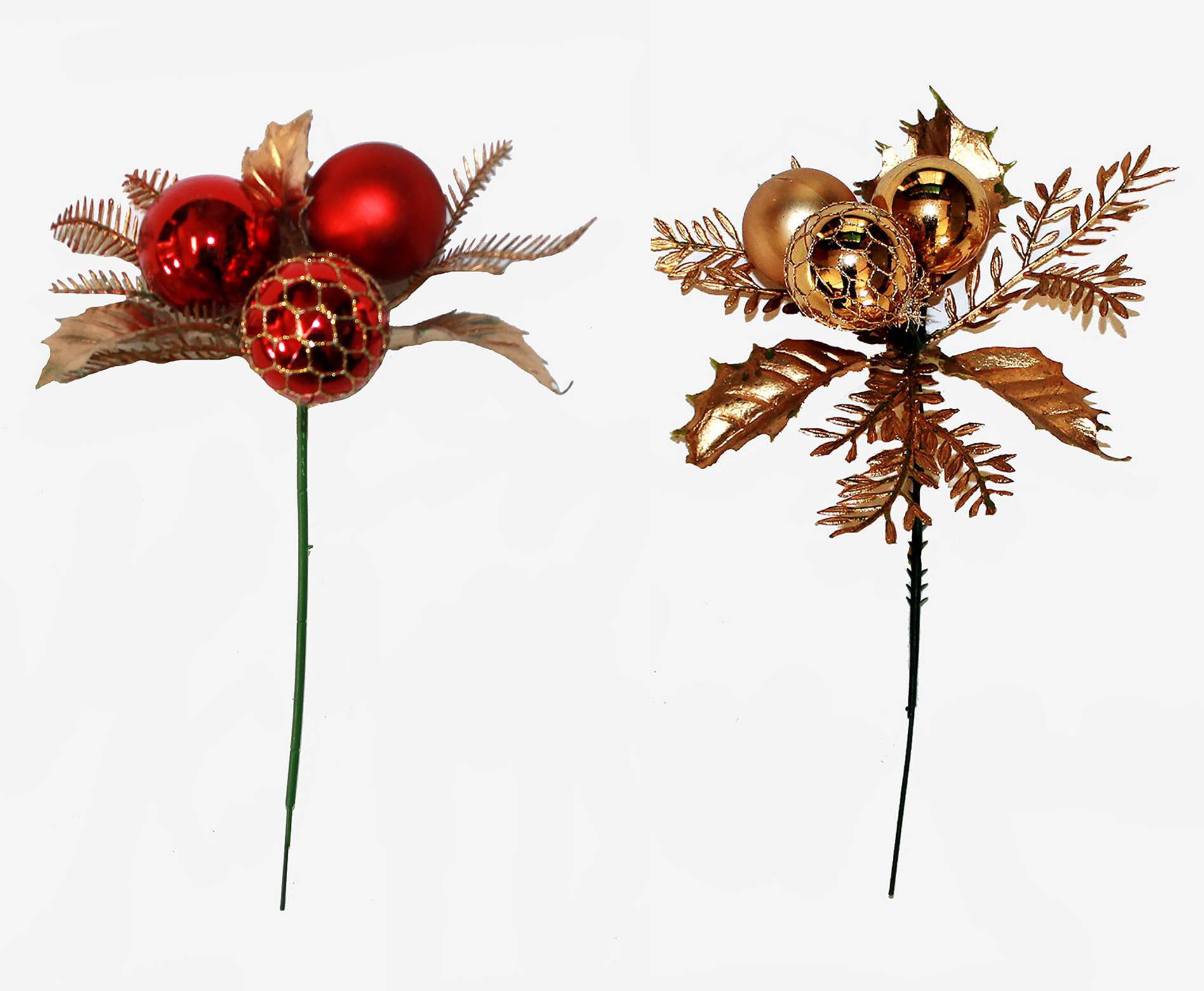 WORTH IMPORTS - Wholesale Christmas Decoration - Xmas Holly & Ball Pick X 30