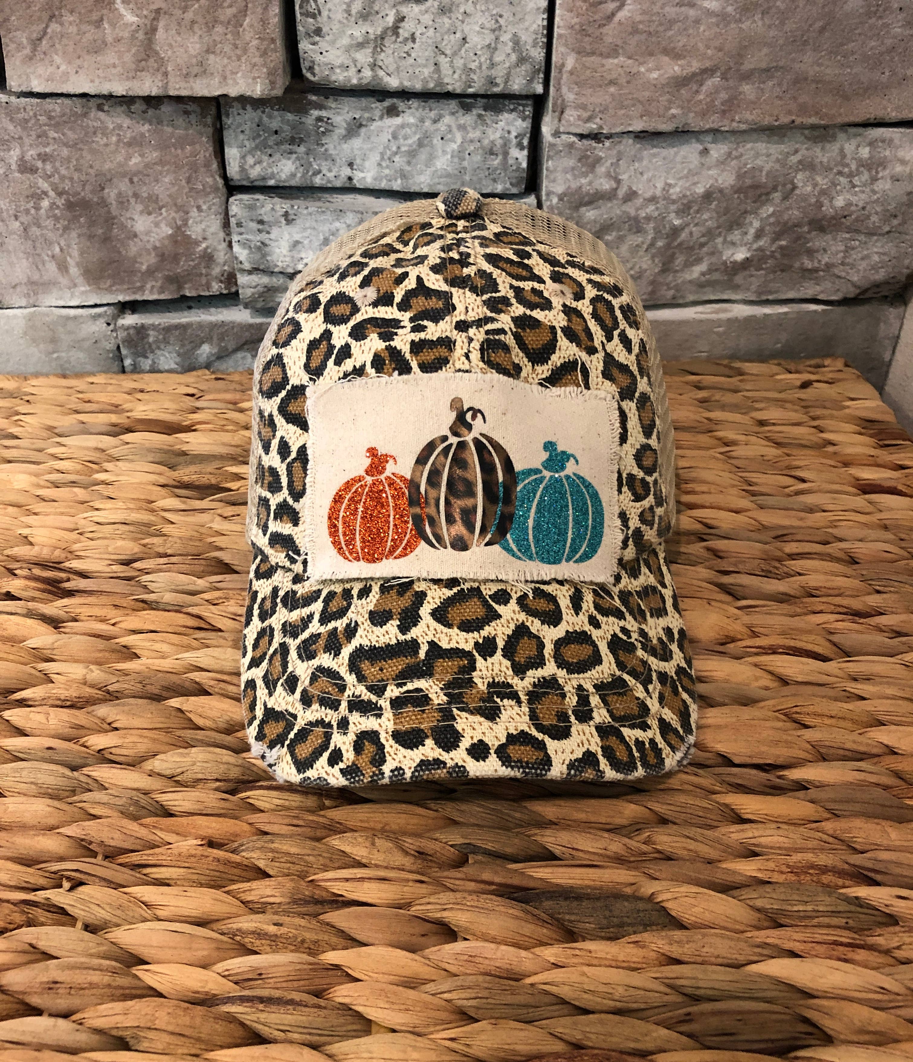 BohoGroove - Wholesale Trucker Hat - Women's - Pumpkin Hat, Leopard Pumpkin, Fall Hat22