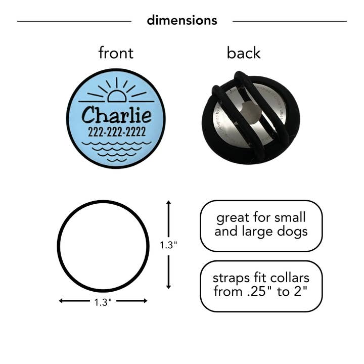 Besties Pets - Wholesale Pet Identification Tag - Cat/Dog - Slide-On Pet ID Tag | Design Your Own | Pick Color & Design