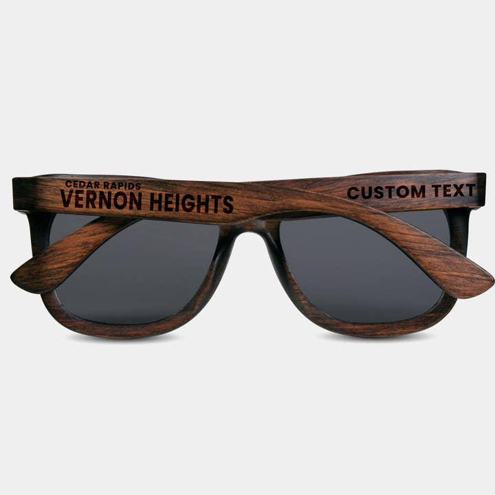 Gafas de sol personalizadas Vernon Heights Iowa Regalos únicos de Iowa para venta al por mayor de Engraved In Nature