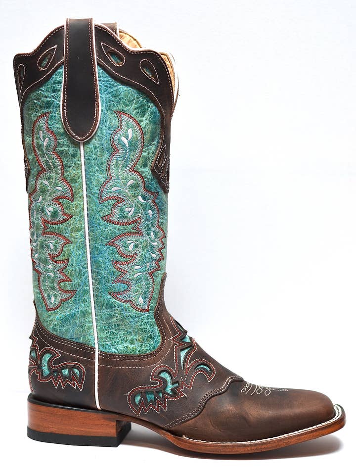 Lacey Green Leather Cowboy Boots for Women for wholesale on Faire