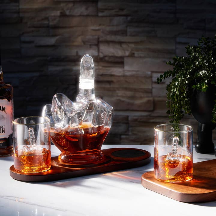 The Wine Savant / Khen Glassware - Vendita all'ingrosso Decanter - Decanter per dito medio con occhiale medio e base3