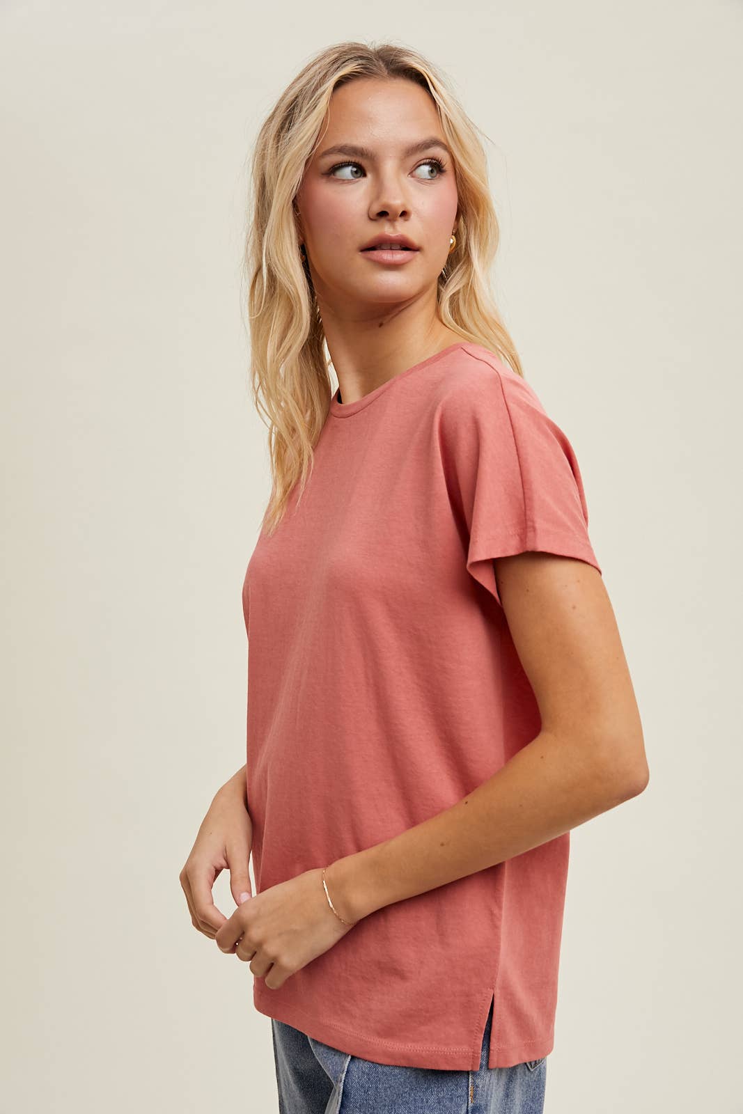 Wishlist Apparel - Wholesale T-Shirt - Women's - SHORT SLEEVE SLUB BOYFRIEND FIT TEE / WL24-94712