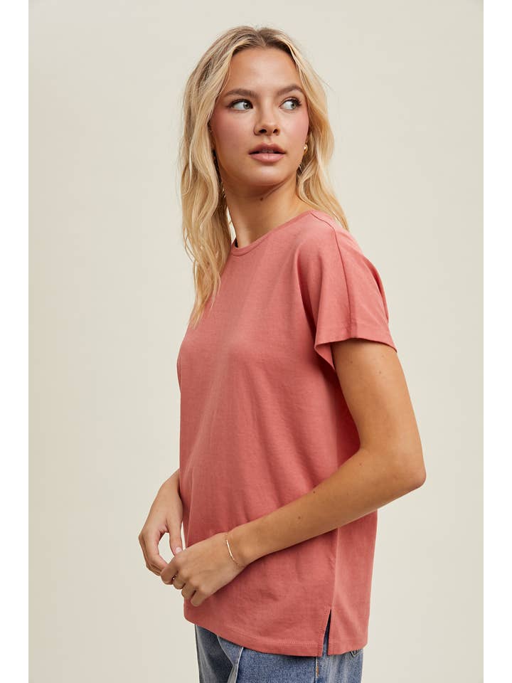 Wishlist Apparel - Wholesale T-Shirt - Women's - SHORT SLEEVE SLUB BOYFRIEND FIT TEE / WL24-94712