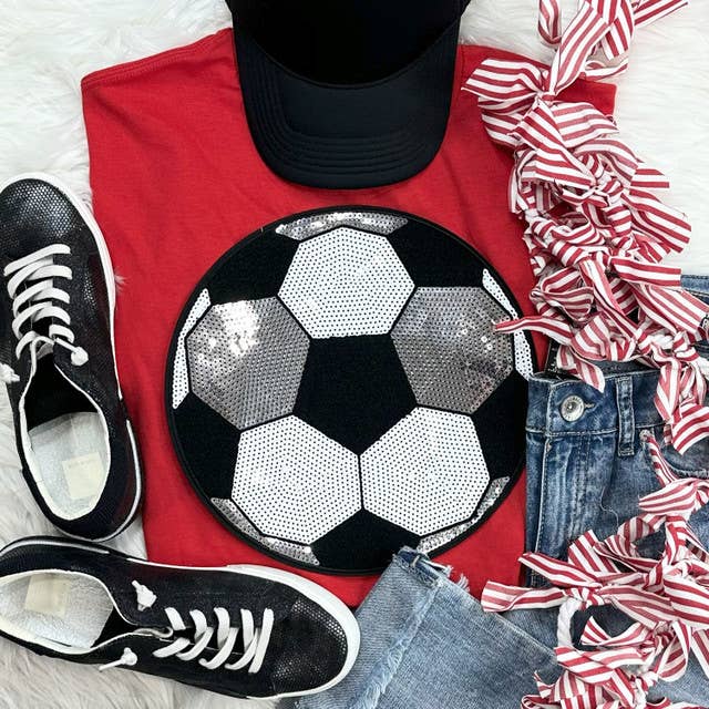 Trendy Tee Co. – T-shirt gráfica - Unissexo por atacado – Lantejoula Chenille Patch Tee Quotidiano9