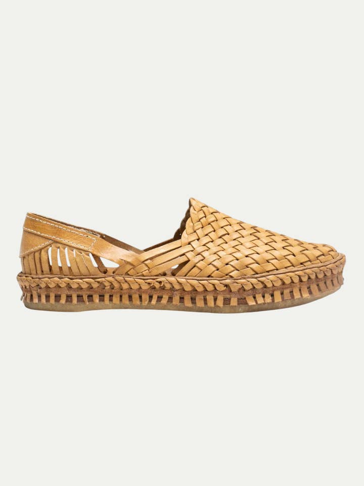 Women's Woven Shoe in Honey + No Stripes for wholesale by Umber and Ochre