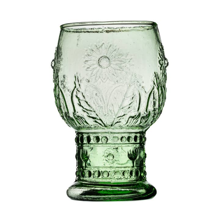 Shoeless Joe Ltd - Wholesale Wine Glass - Ice Green Embossed Wine Glass0