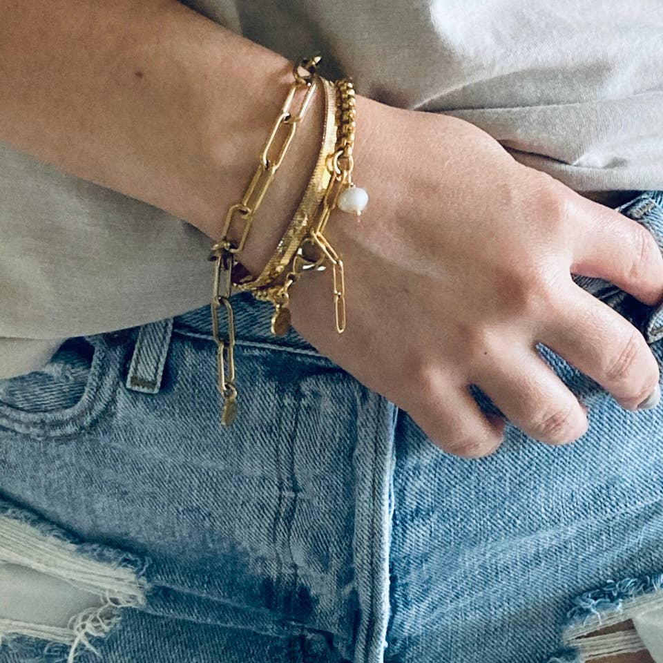 Amady Jewelry - Wholesale Link & Chain Bracelet - Paperclip Link Chain Bracelet layering trendy2