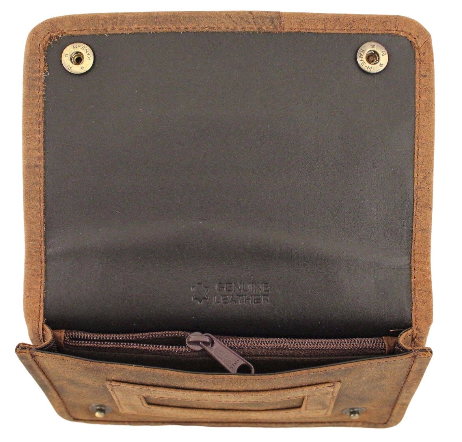 hide & chic - Wholesale Pouch - Women's - Quality Full Grain Vintage Leather Tobacco Pouch Style: 12035. BROWN. Compact Size.5