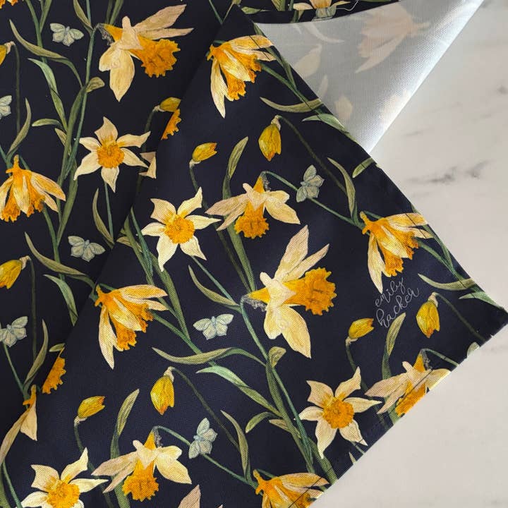 Wild Daffodil Tea Towel - Hand Painted Design for wholesale by Emily Hacker
