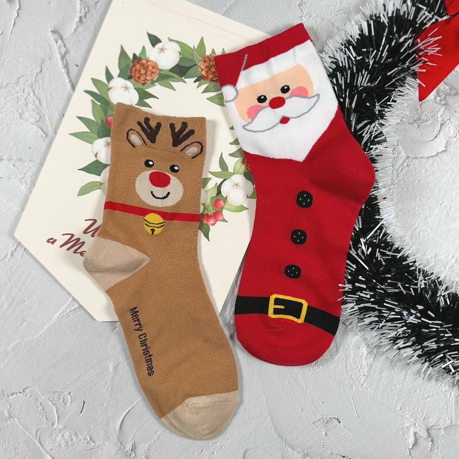7DAYSSOCKS - Wholesale Socks - Women's - Women's Crew Santa Friends Socks6