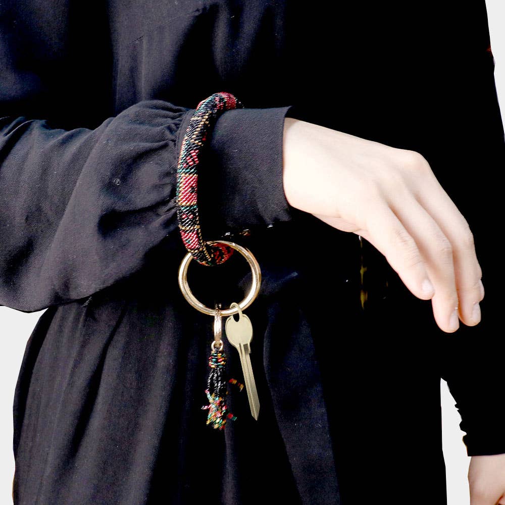 Sensibling Corp. - Wholesale Keychain Bracelet - Multi Bead Statement Tassel Key Ring /Bracelet1