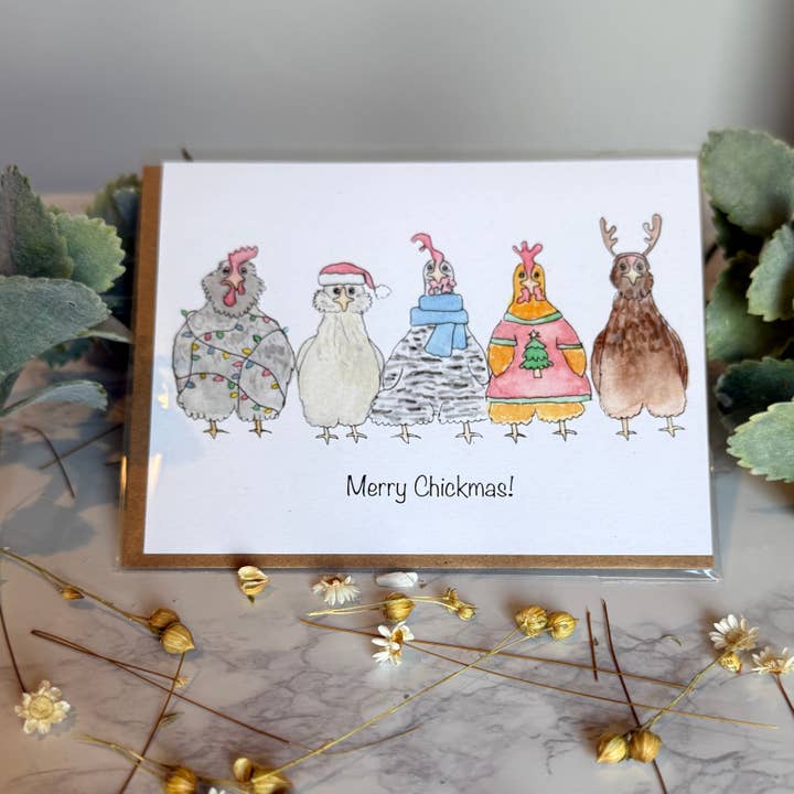 Quirks of Art co. - Wholesale Everyday Greeting Card - Watercolor Chicken Greeting Cards2