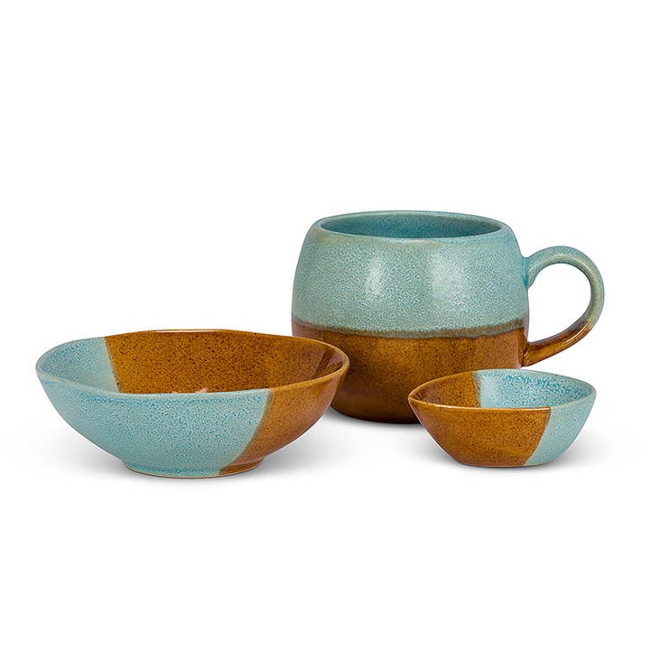 Abbott - Wholesale Coffee Mug - Blu/Brn Ball Mug-3.5"H(16oz)-2833