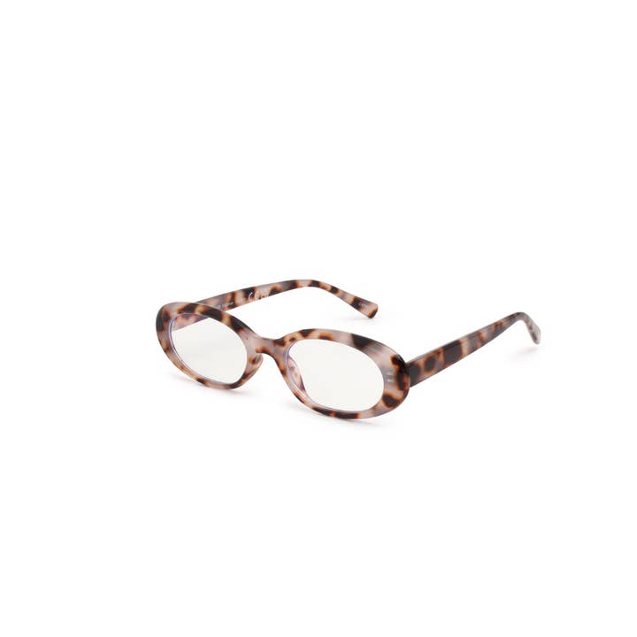 Lunettes anti-lumière bleue Mini Oval Luna – Écaille de tortue pour la vente par V by Vye Eyewear