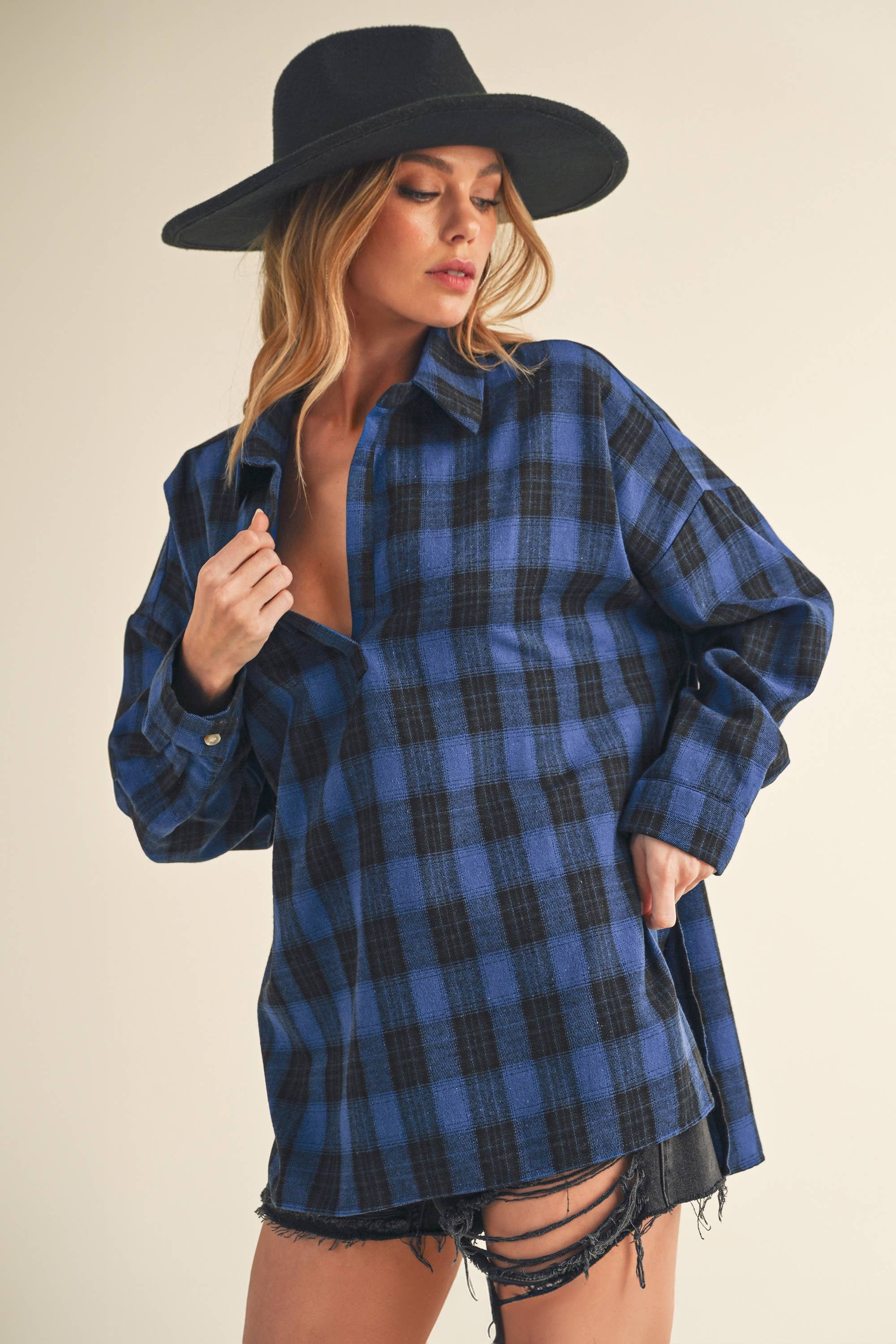 AEMI + CO - Wholesale Button Down Shirt - Women's - 8208CN Tamra Shirt 126