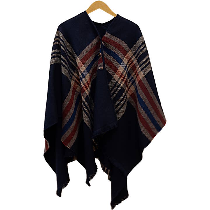 Tela escocesa azul marino, camello y roja, 51 x 56 pulgadas Ruana
Talla única que se adapta a la mayoría para venta al por mayor de Pavilion