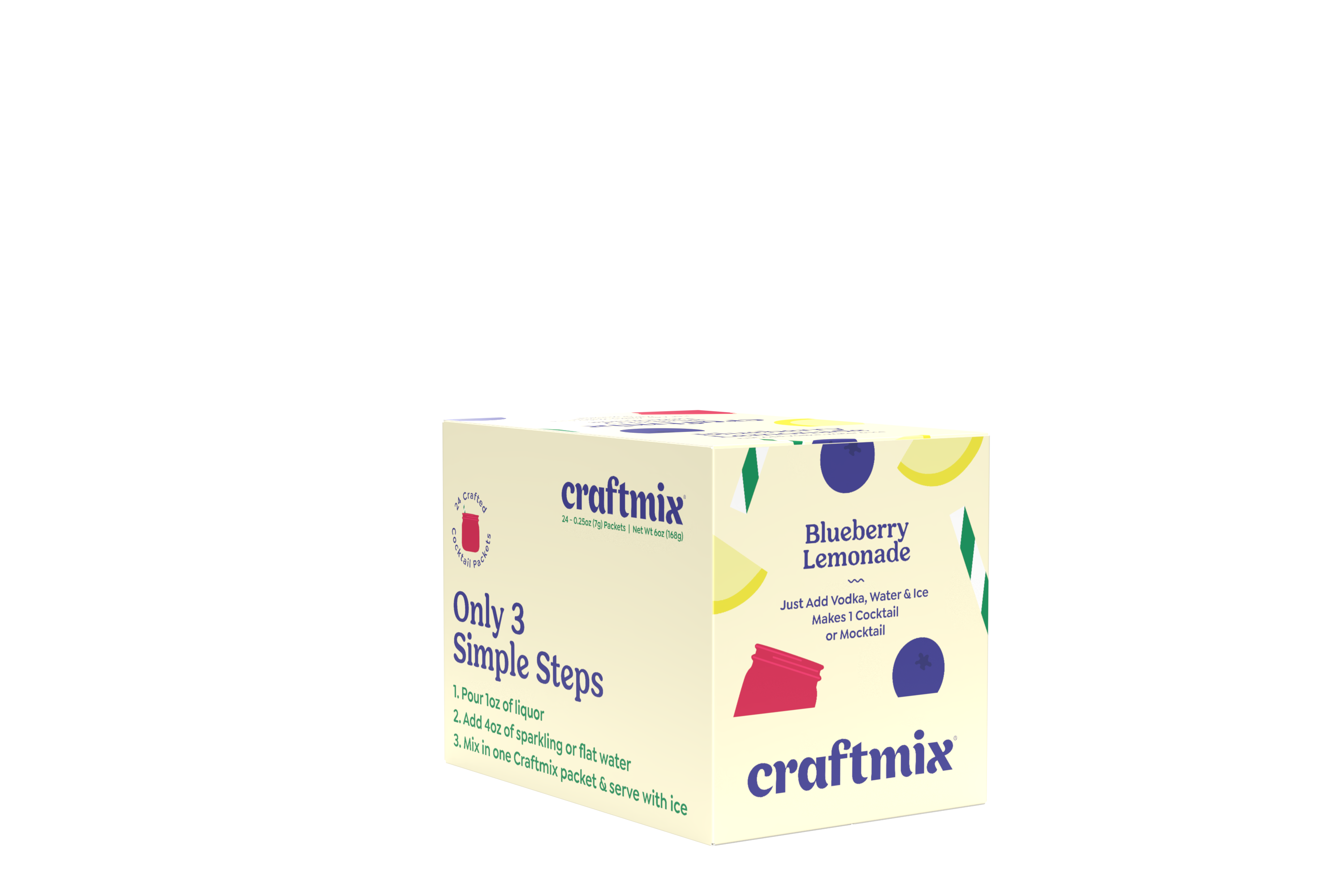 Craftmix - Wholesale Cocktail Mix/Syrup - Blueberry Lemonade Cocktail / Mocktail Mixer - 24ct Caddy6