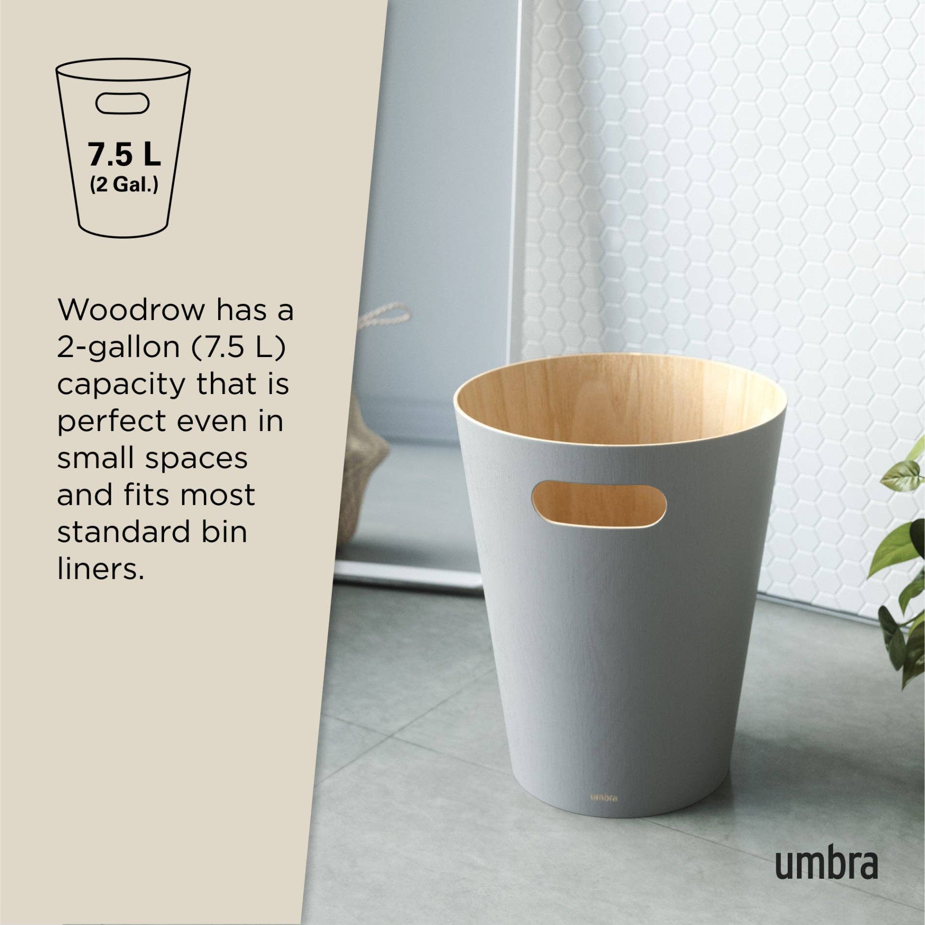 Umbra (CAN) - Wholesale Trashcan/Trash Bin - Woodrow Trash Can40