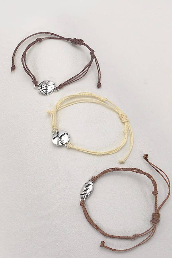 JOSSLYN by wall to wall - Wholesale Charm/Dangle Bracelet - GAME DAY FOOTBALL FRIENDSHIP BRACELET | 40B1071