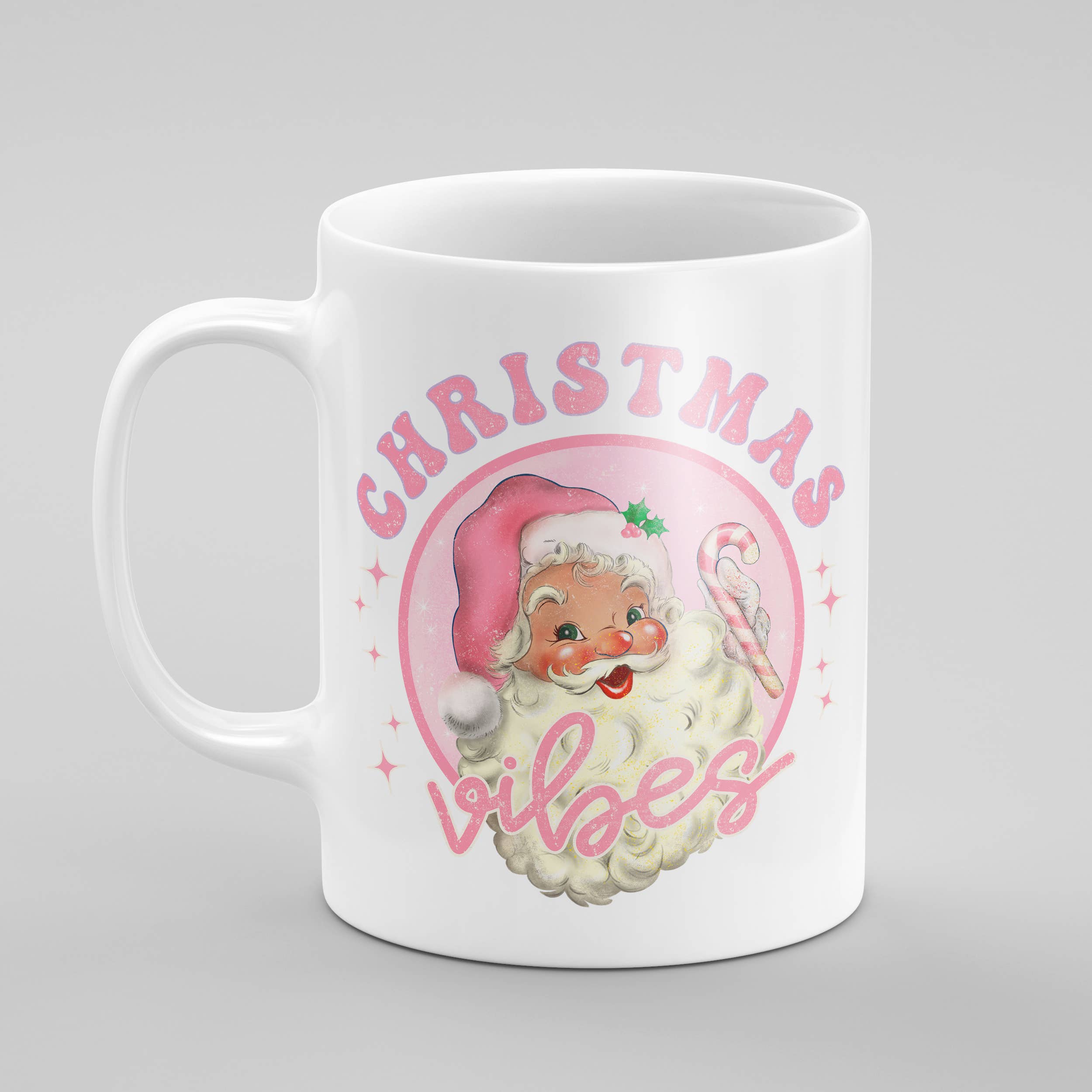 coco+bie designs - Wholesale Coffee Mug - Retro Pink Christmas Vibes Mug - Santa, Holiday Mug, Cute2