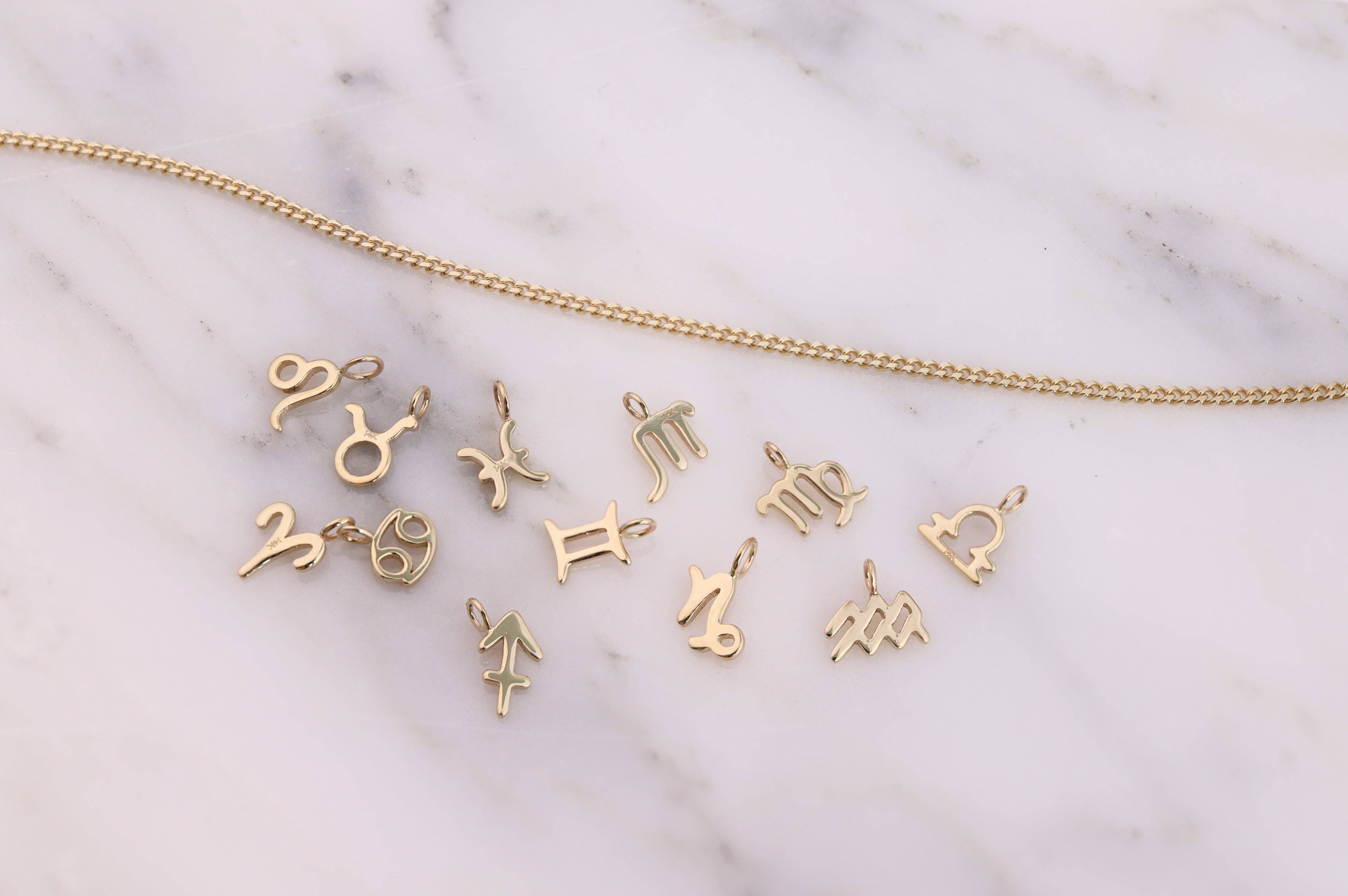 WJW - Wholesale Individual Charm/Pendant - 14K Solid Gold Zodiac Charms for Permanent Jewelry1