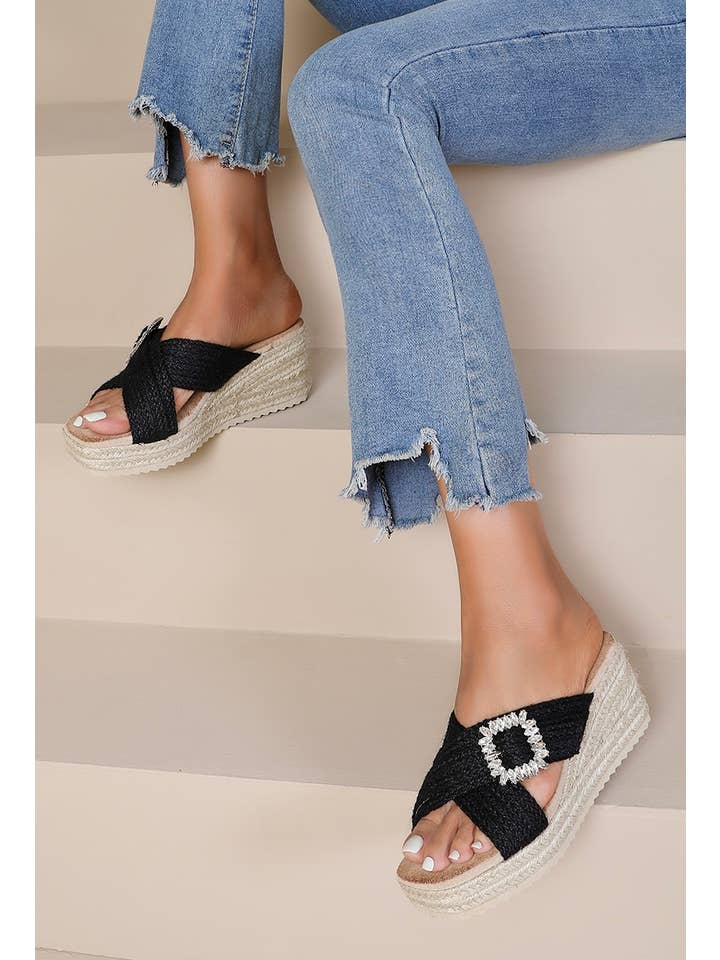 Joia Paris - Wholesale Mules - Women's - Crossed wedge mule with buckle JN-764