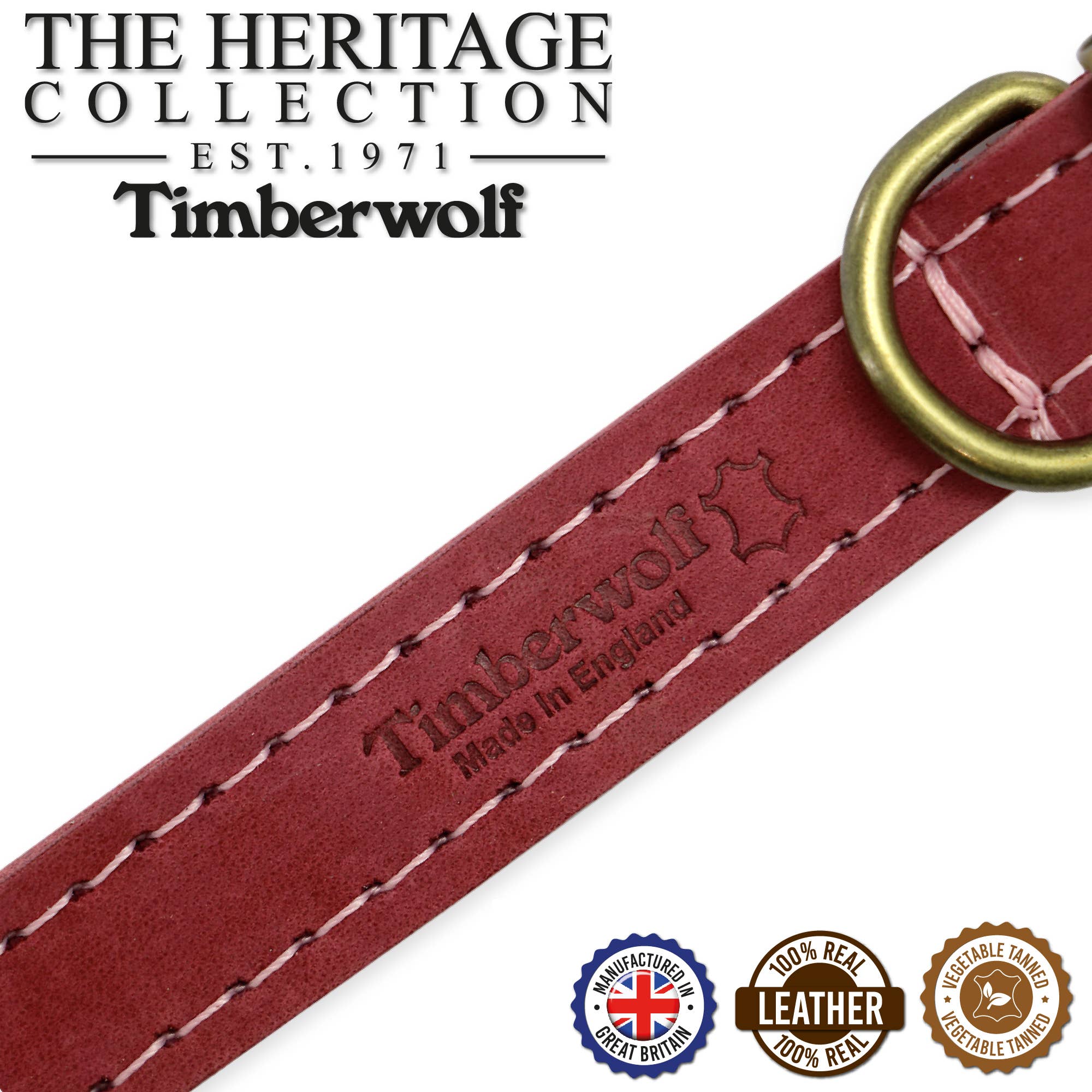 Ancol Pet Products Ltd - Wholesale Pet Collar - Dog - Timberwolf Leather Collar Raspberry1